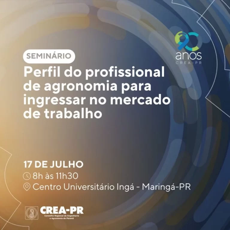 Crea/Pr promove seminário “Perfil do profissional de agronomia para ingressar no mercado de trabalho”