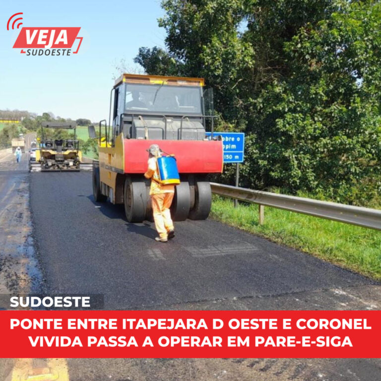 Ponte entre Itapejara d’Oeste e Coronel Vivida passa a operar em pare-e-siga