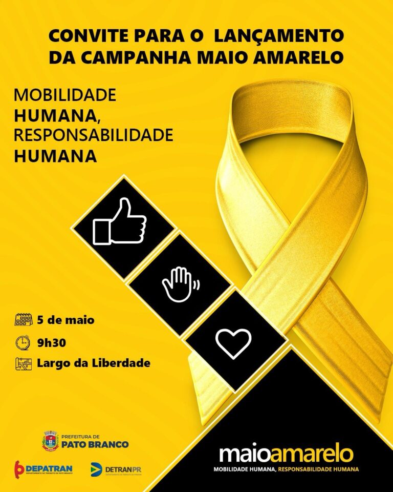 Maio Amarelo será lançado em Pato Branco na próxima segunda-feira (5)