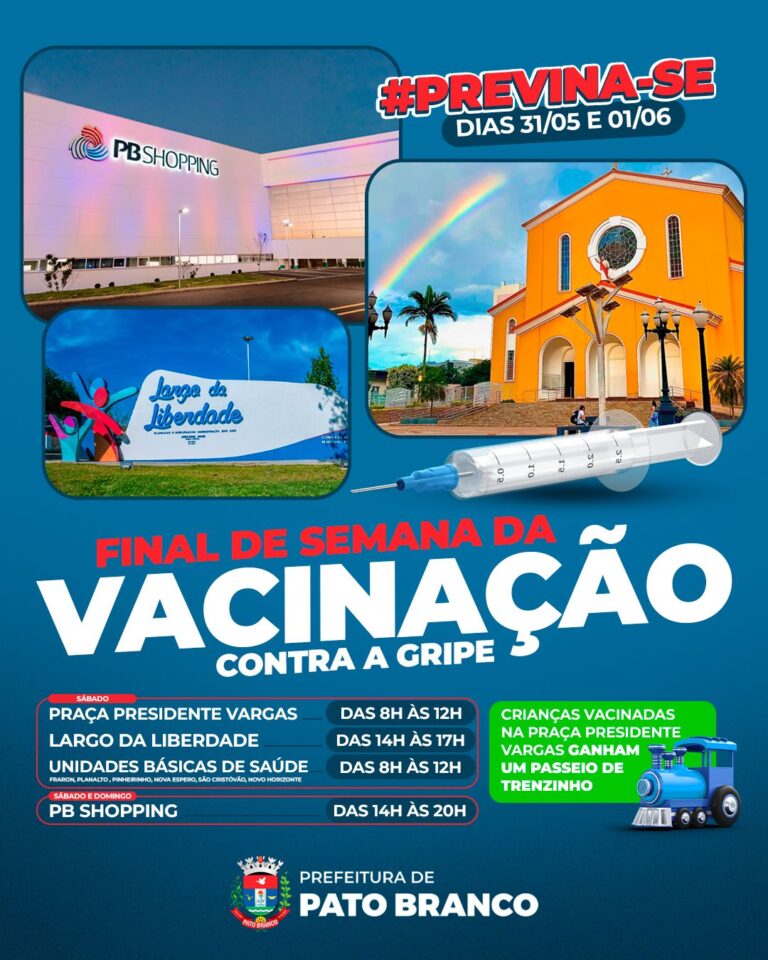 Prefeitura de Pato Branco promove final de semana de vacinação contra a gripe