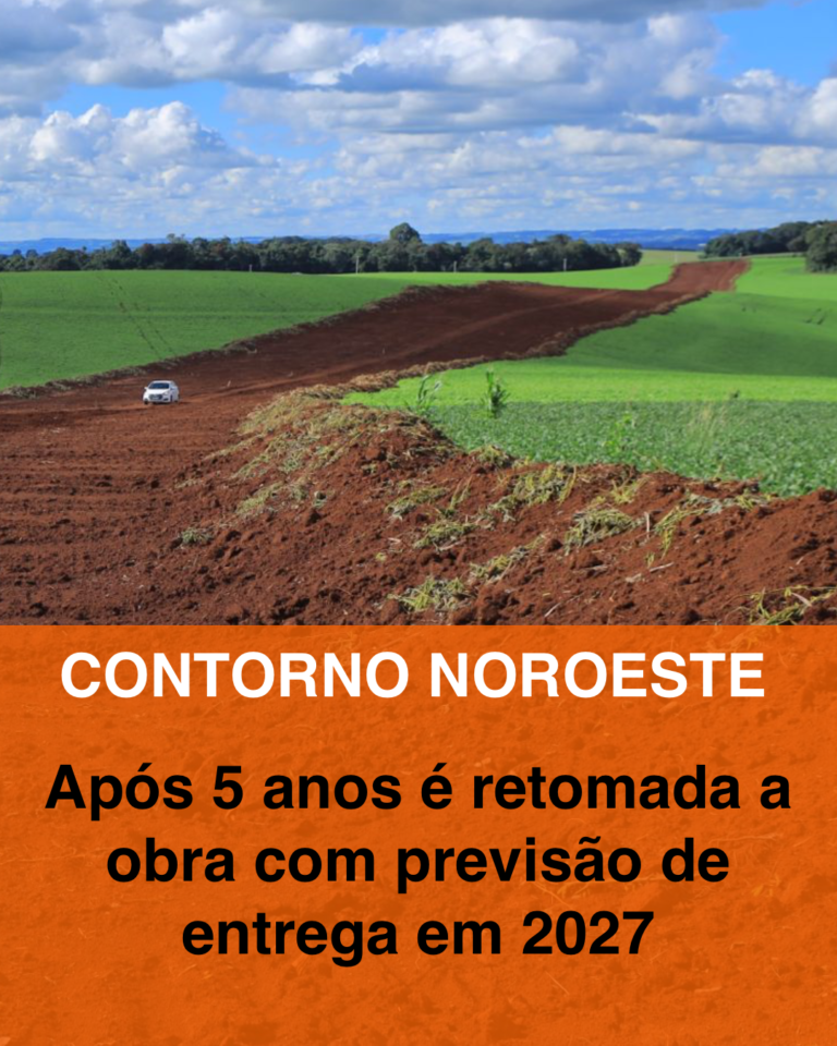 Retomada a obra do Contorno Noroeste com previsão de entrega em 2027